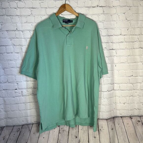 Vintage Polo Ralph Lauren Polo Shirt Men's Mint Green size 3XLT Tall - Picture 1 of 7